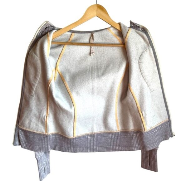 Lululemon Scuba Hoodie Size 2 Glen Check Polar Cream Silver Slate Gray - Picture 11 of 13
